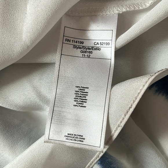 Quiksilver blue and white striped chiffon strapless dress floor length - Picture 7 of 8